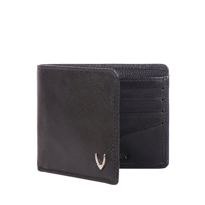 Ee Myw-02A  Black Leather Bi-Fold Wallet