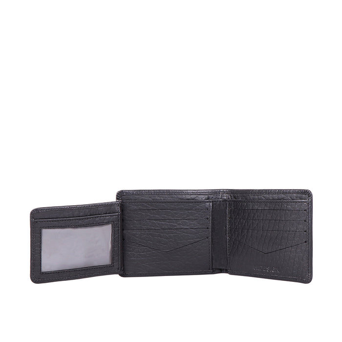 Ee Myw-02A  Black Leather Bi-Fold Wallet