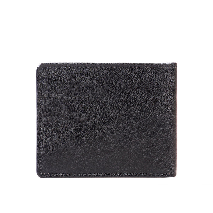 Ee Myw-02A  Black Leather Bi-Fold Wallet