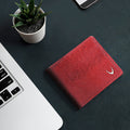 Ee Myw-02A  Red Leather Bi-Fold Wallet