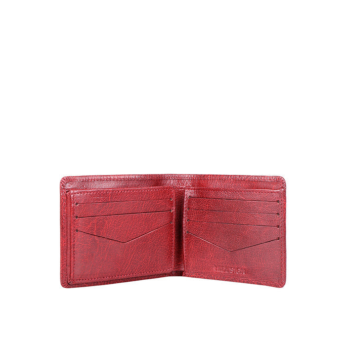 Ee Myw-02A  Red Leather Bi-Fold Wallet