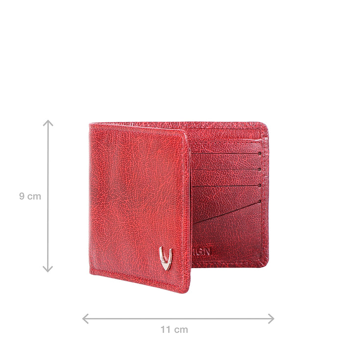 Ee Myw-02A  Red Leather Bi-Fold Wallet