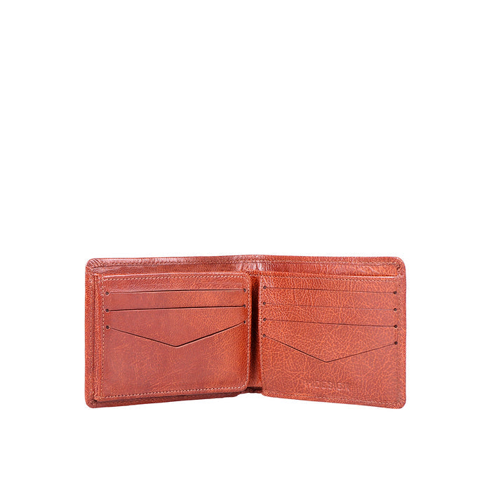Ee Myw-02A  Tan Leather Bi-Fold Wallet