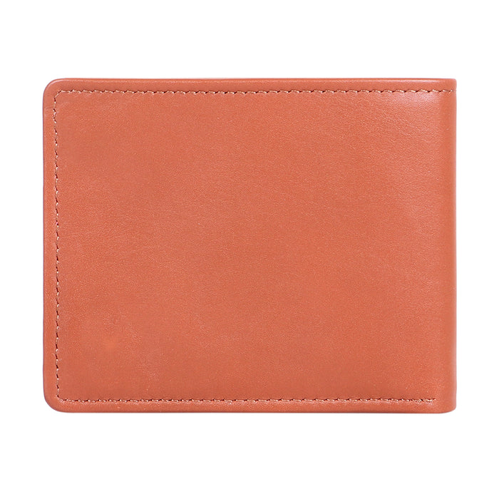 Ee Myw-02A  Tan Leather Bi-Fold Wallet
