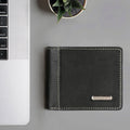 Ee Myw-03  Black Leather Bi-Fold Wallet