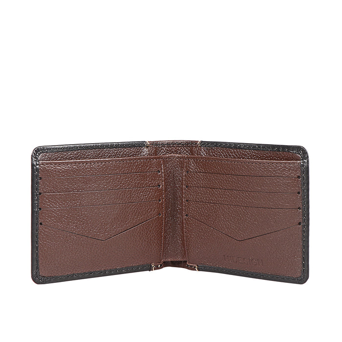 Ee Myw-03  Black Leather Bi-Fold Wallet