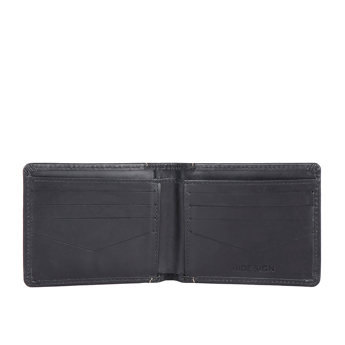 Ee Myw-03  Black Leather Bi-Fold Wallet