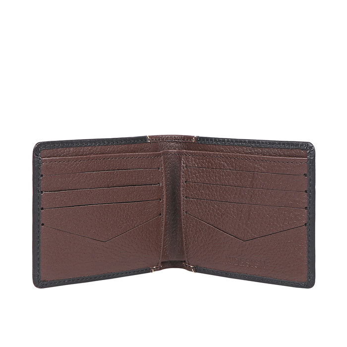 Ee Myw-03  Black Leather Bi-Fold Wallet
