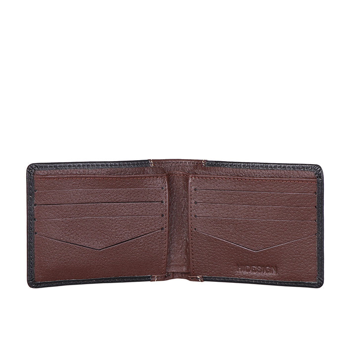 Ee Myw-03  Black Leather Bi-Fold Wallet