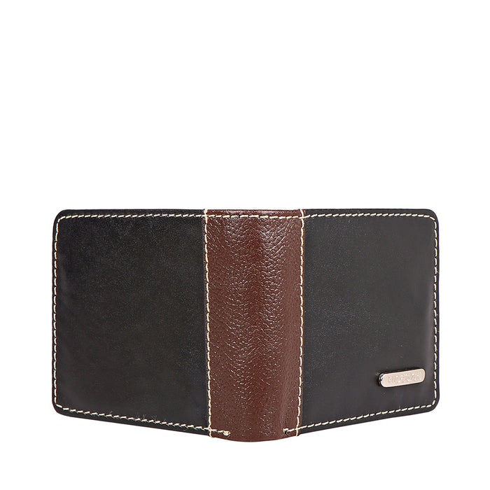 Ee Myw-03  Black Leather Bi-Fold Wallet