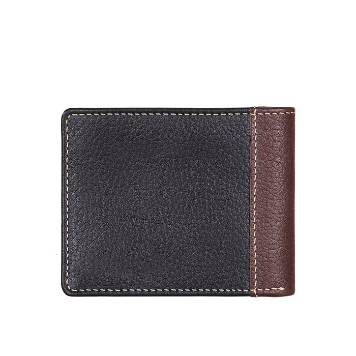 Ee Myw-03  Black Leather Bi-Fold Wallet