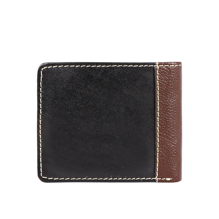 Ee Myw-03  Black Leather Bi-Fold Wallet