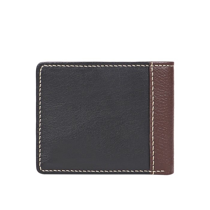 Ee Myw-03  Black Leather Bi-Fold Wallet