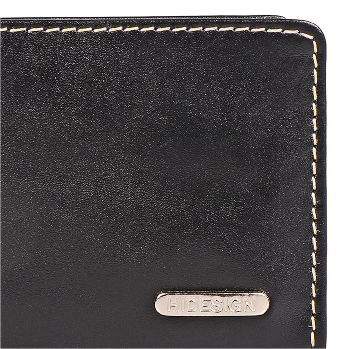 Ee Myw-03  Black Leather Bi-Fold Wallet