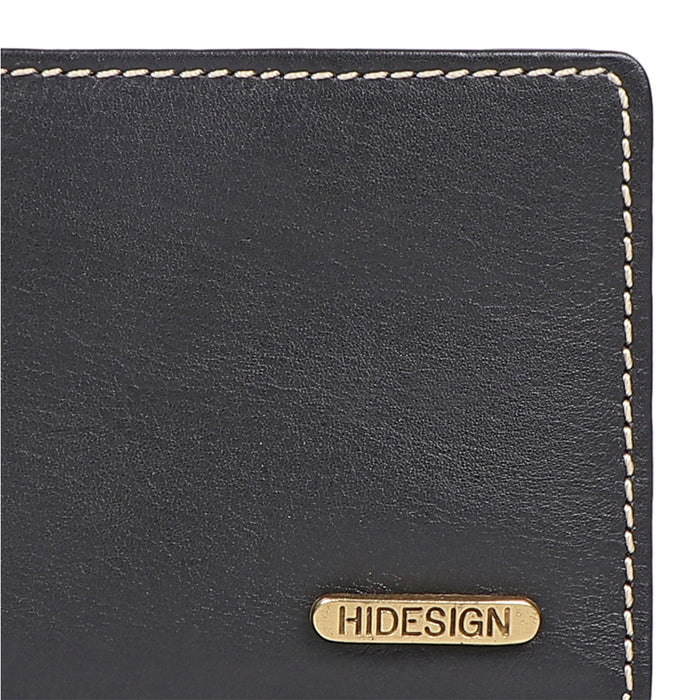 Ee Myw-03  Black Leather Bi-Fold Wallet