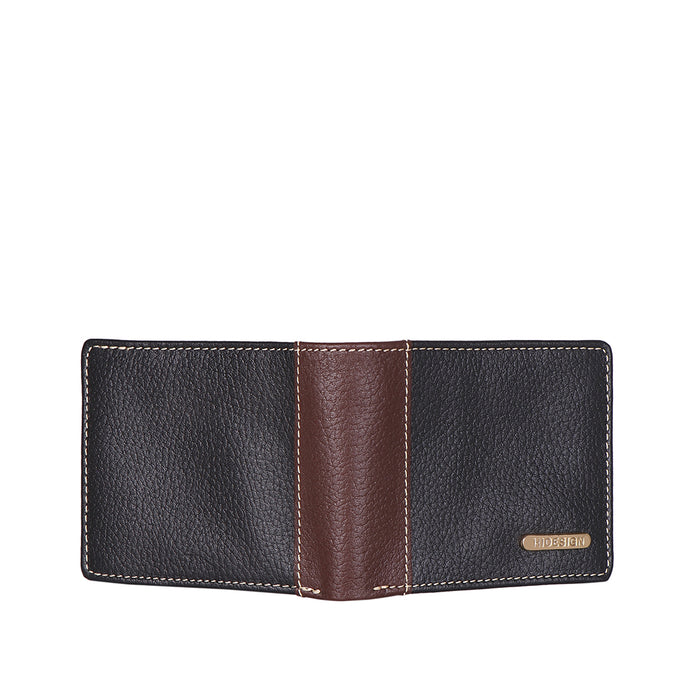 Ee Myw-03  Black Leather Bi-Fold Wallet