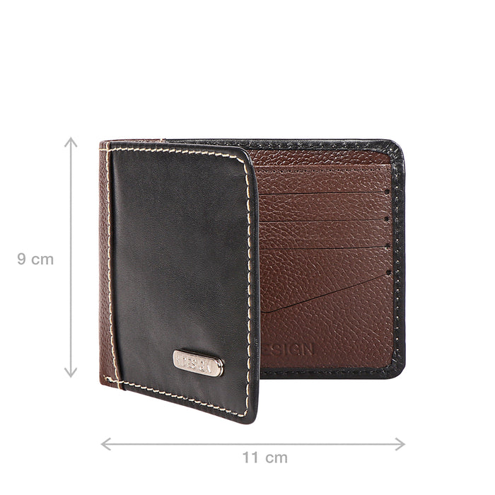 Ee Myw-03  Black Leather Bi-Fold Wallet