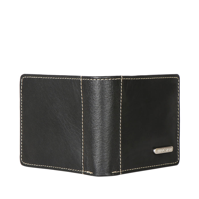 Ee Myw-03  Black Leather Bi-Fold Wallet