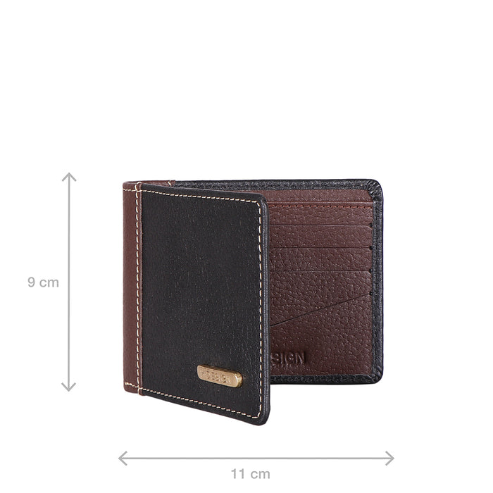 Ee Myw-03  Black Leather Bi-Fold Wallet