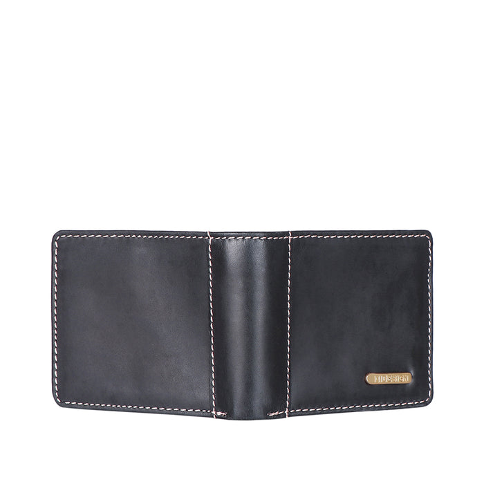 Ee Myw-03  Black Leather Bi-Fold Wallet
