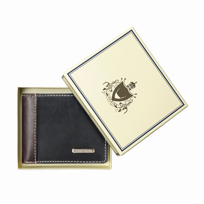 Ee Myw-03  Black Leather Bi-Fold Wallet