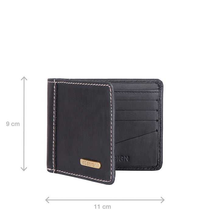 Ee Myw-03  Black Leather Bi-Fold Wallet