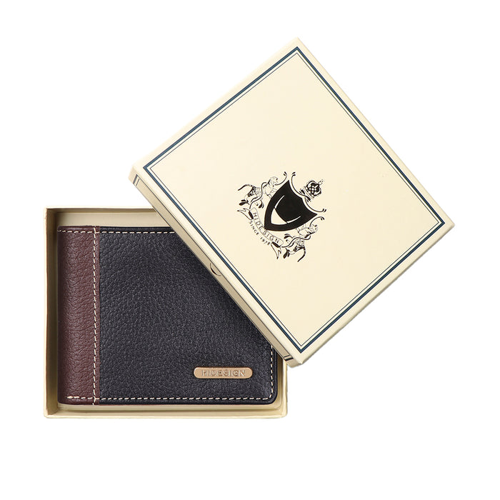 Ee Myw-03  Black Leather Bi-Fold Wallet