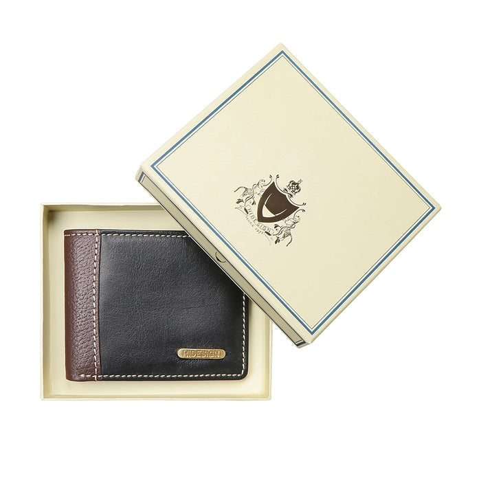 Ee Myw-03  Black Leather Bi-Fold Wallet