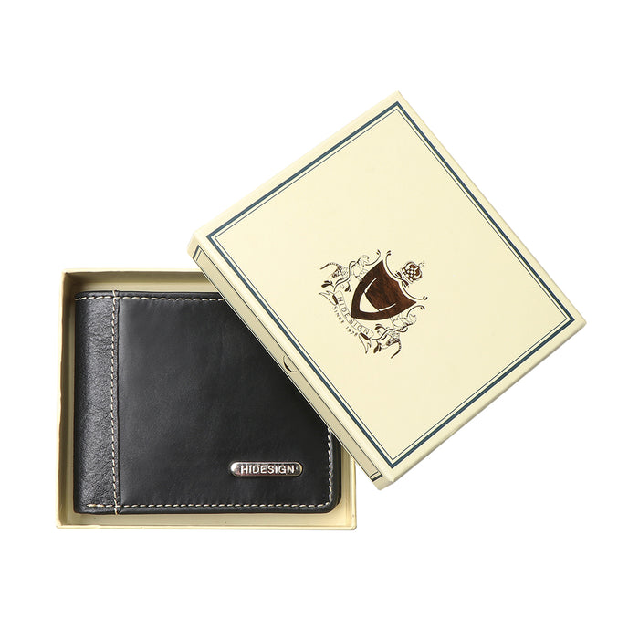 Ee Myw-03  Black Leather Bi-Fold Wallet