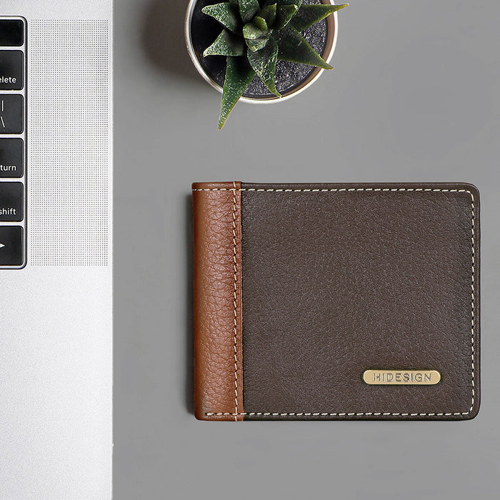Ee Myw-03  Brown Leather Bi-Fold Wallet