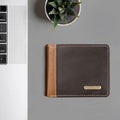 Ee Myw-03  Brown Leather Bi-Fold Wallet