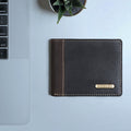 Ee Myw-04  Black Leather Bi-Fold Wallet