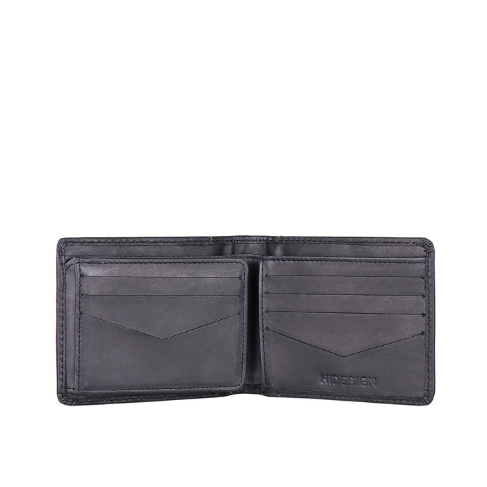 Ee Myw-04  Black Leather Bi-Fold Wallet