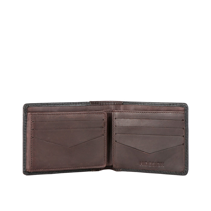 Ee Myw-04  Black Leather Bi-Fold Wallet