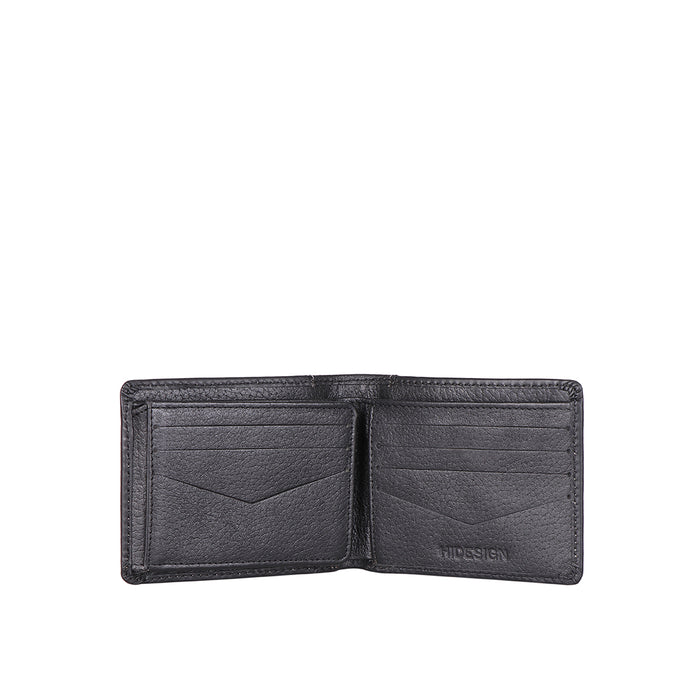 Ee Myw-04  Black Leather Bi-Fold Wallet