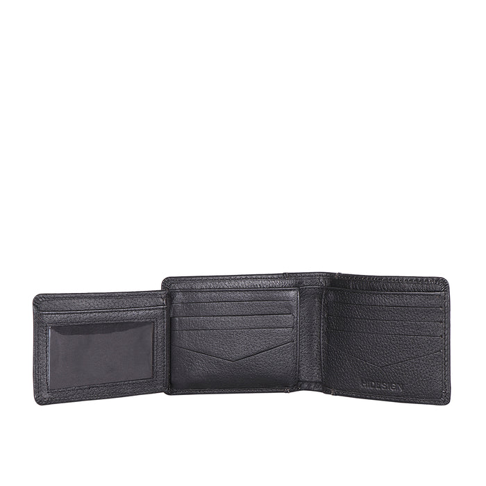 Ee Myw-04  Black Leather Bi-Fold Wallet