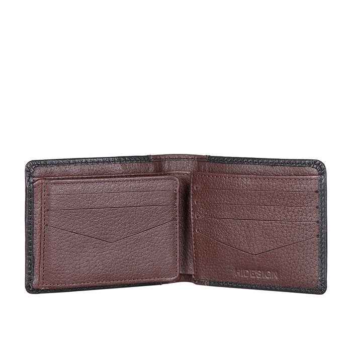 Ee Myw-04  Black Leather Bi-Fold Wallet