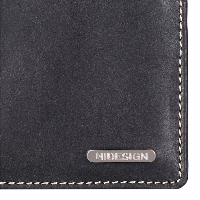Ee Myw-04  Black Leather Bi-Fold Wallet