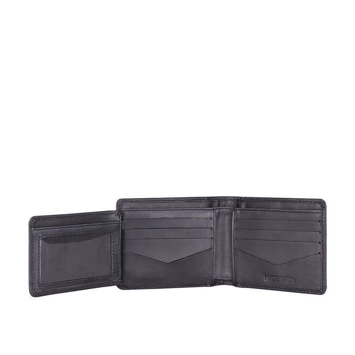Ee Myw-04  Black Leather Bi-Fold Wallet