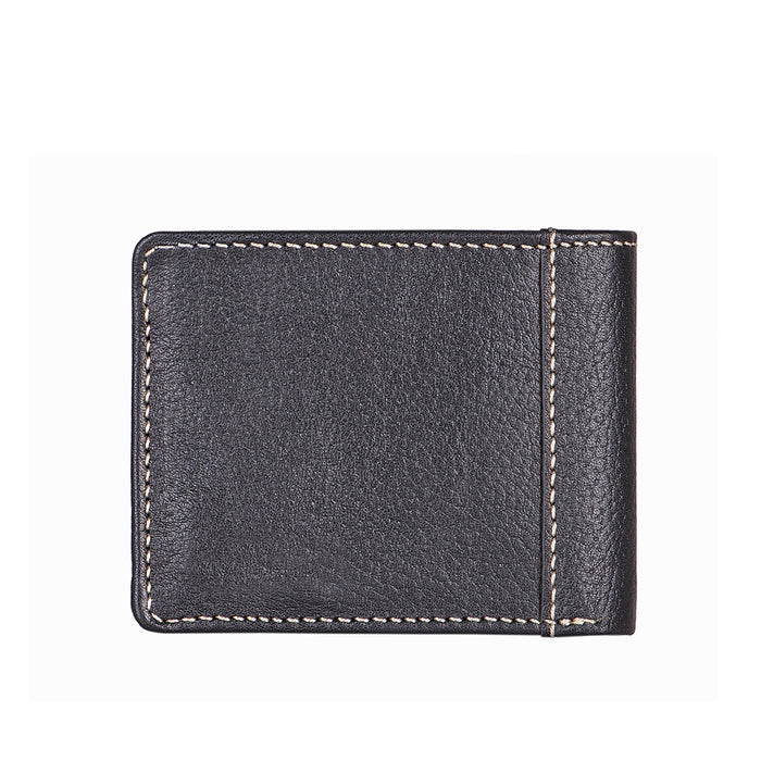 Ee Myw-04  Black Leather Bi-Fold Wallet