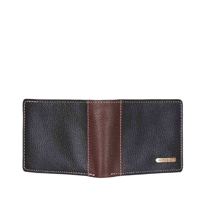 Ee Myw-04  Black Leather Bi-Fold Wallet