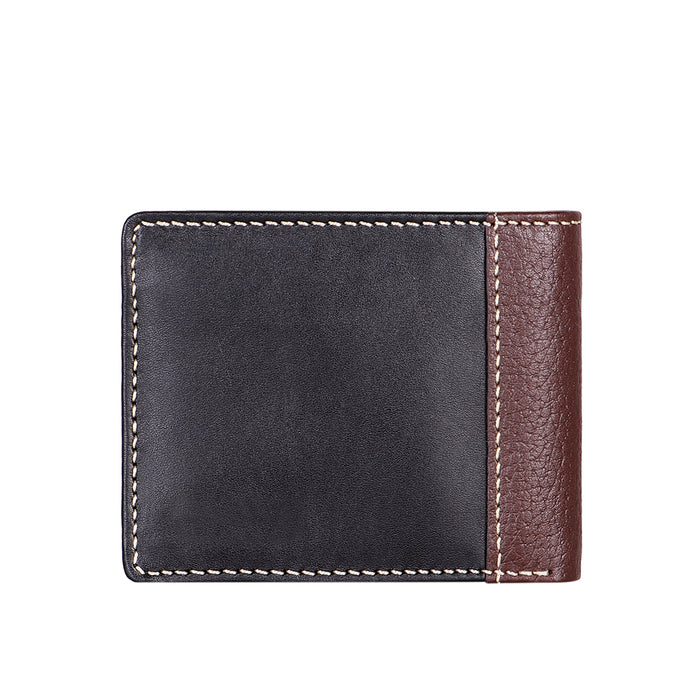 Ee Myw-04  Black Leather Bi-Fold Wallet