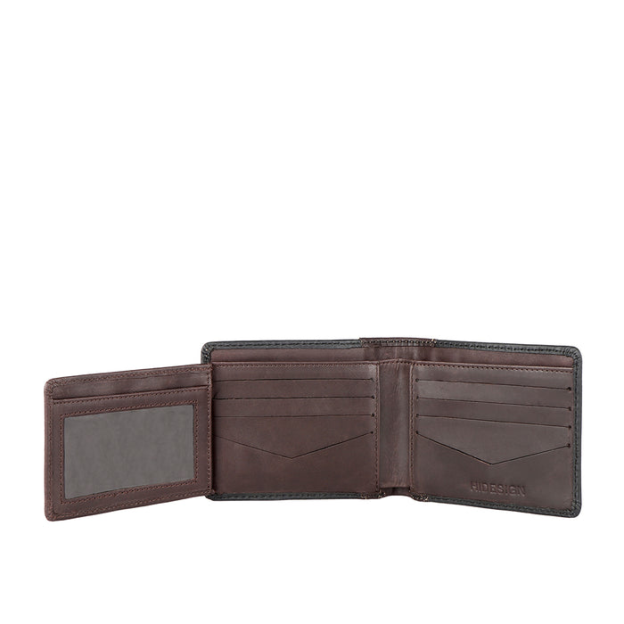 Ee Myw-04  Black Leather Bi-Fold Wallet