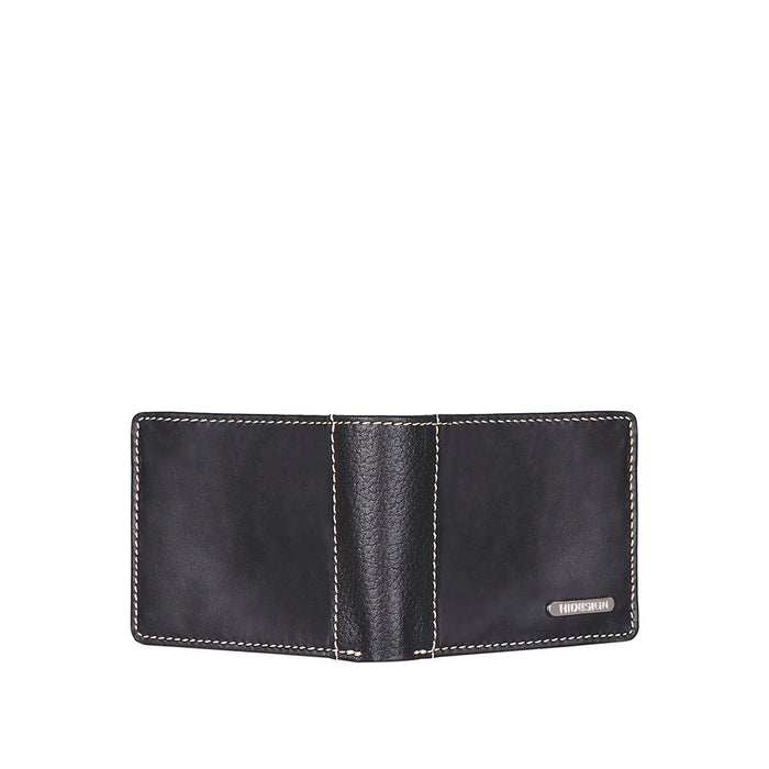 Ee Myw-04  Black Leather Bi-Fold Wallet