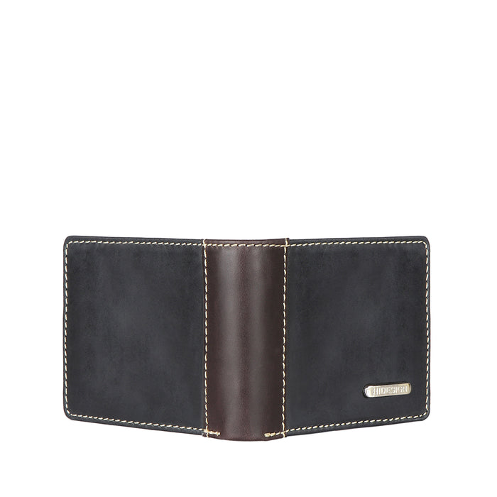 Ee Myw-04  Black Leather Bi-Fold Wallet
