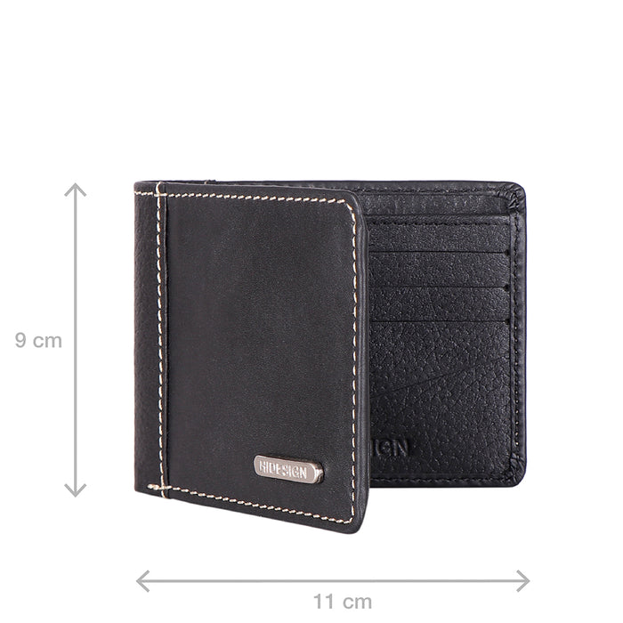 Ee Myw-04  Black Leather Bi-Fold Wallet