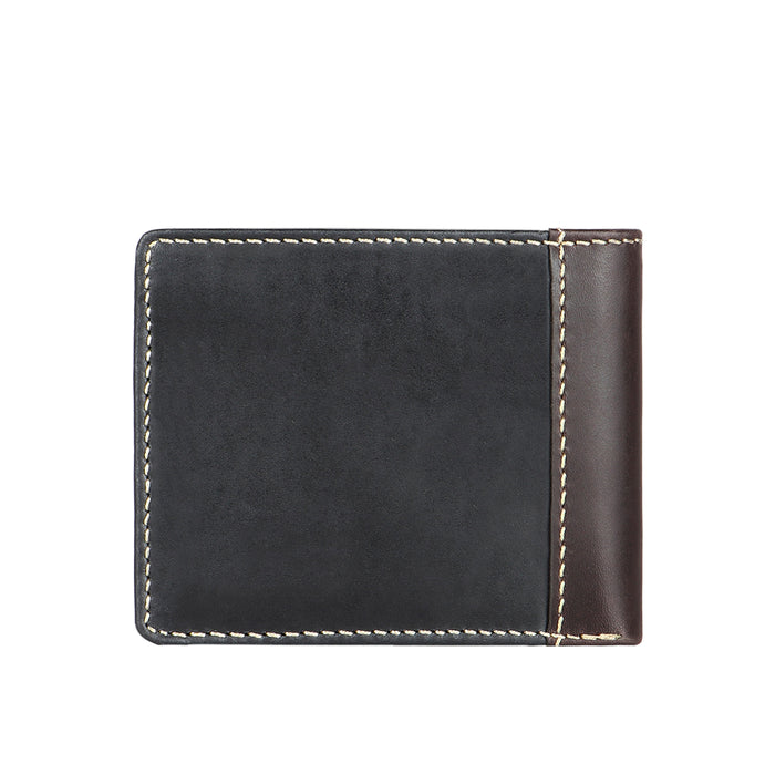 Ee Myw-04  Black Leather Bi-Fold Wallet