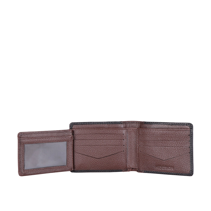 Ee Myw-04  Black Leather Bi-Fold Wallet
