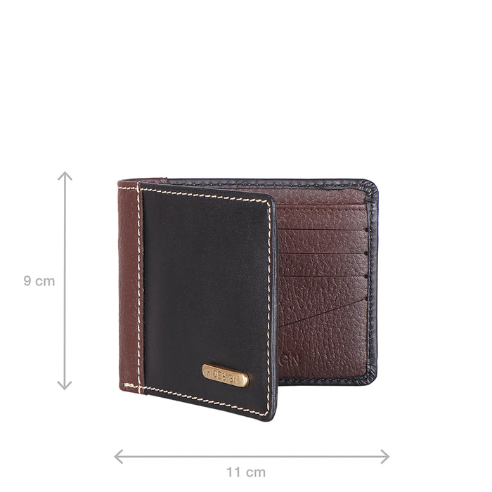 Ee Myw-04  Black Leather Bi-Fold Wallet
