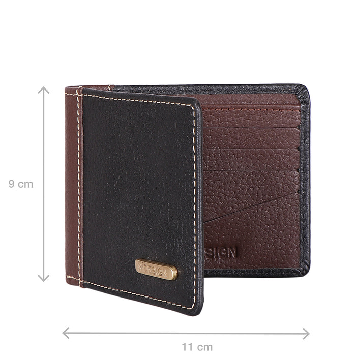 Ee Myw-04  Black Leather Bi-Fold Wallet